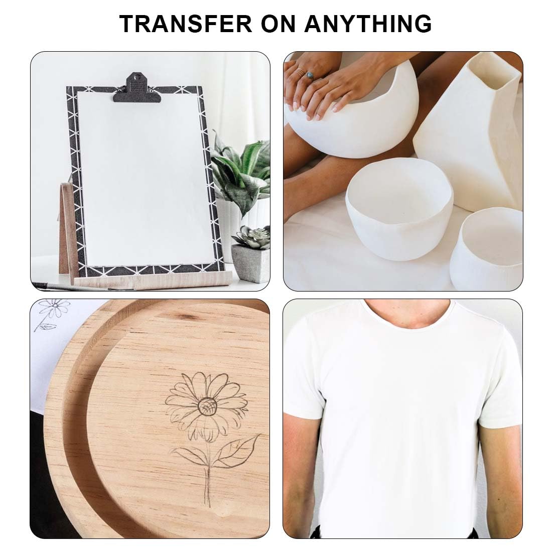 Carta Grafite Da Ricalco - 8 Fogli 105x51cm | Per Trasferimento Su Legno, Tela, Ceramica - Foto 7