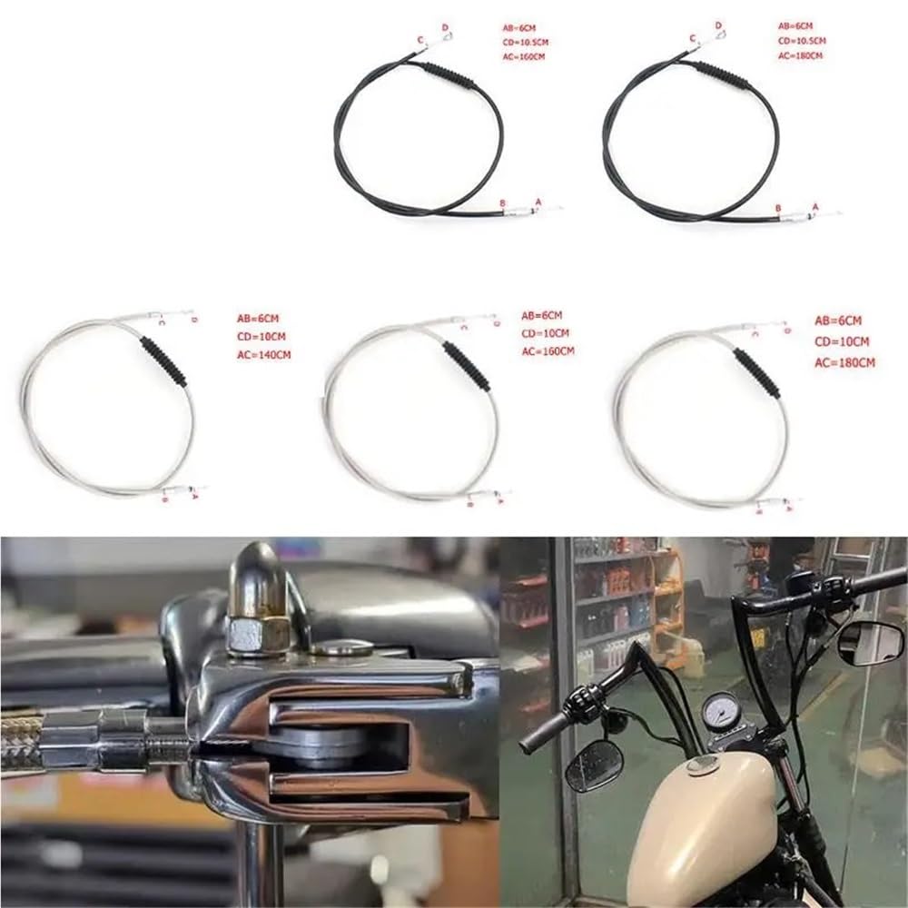 Cables de acelerador línea embrague 140cm-180cm para Sportster Iron XL 883 1200 H XL883R PLC para Dyna para Softail