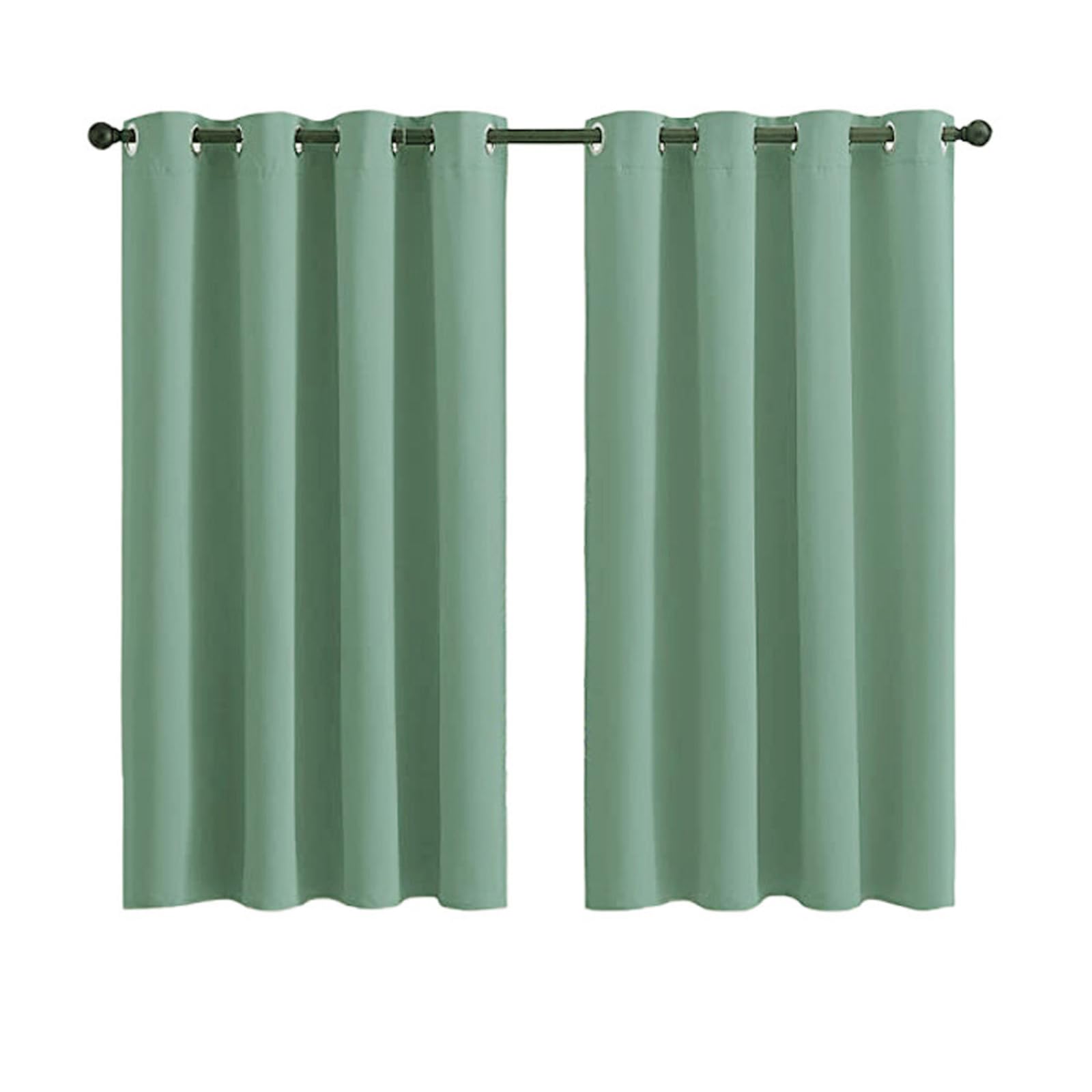 Rideaux occultants thermiques vert clair 70 x 180 pour isolation fenêtre salon