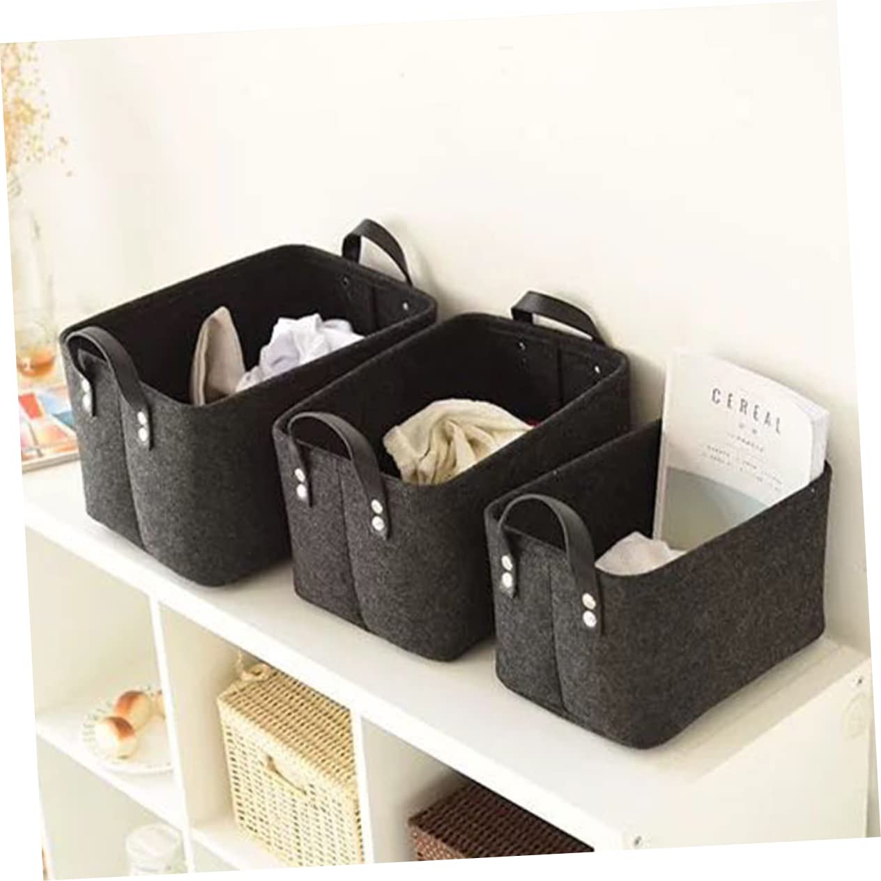 Zerodeko 1pieza Cesta De Almacenamiento De Fieltro No Diseño Para Organizar Sundries El Para Cocina y Habitación Infantil