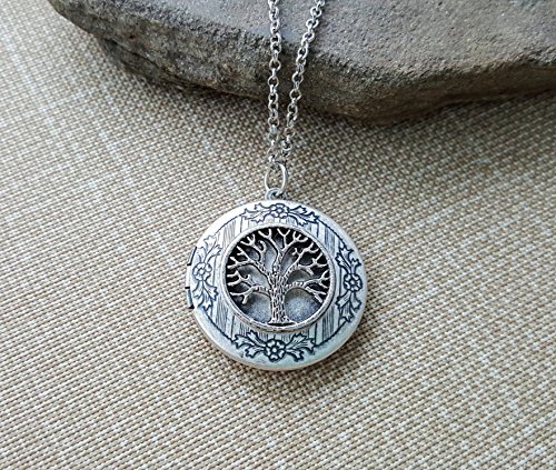 Handmade Antique Silver Tree Of Life Locket Necklace