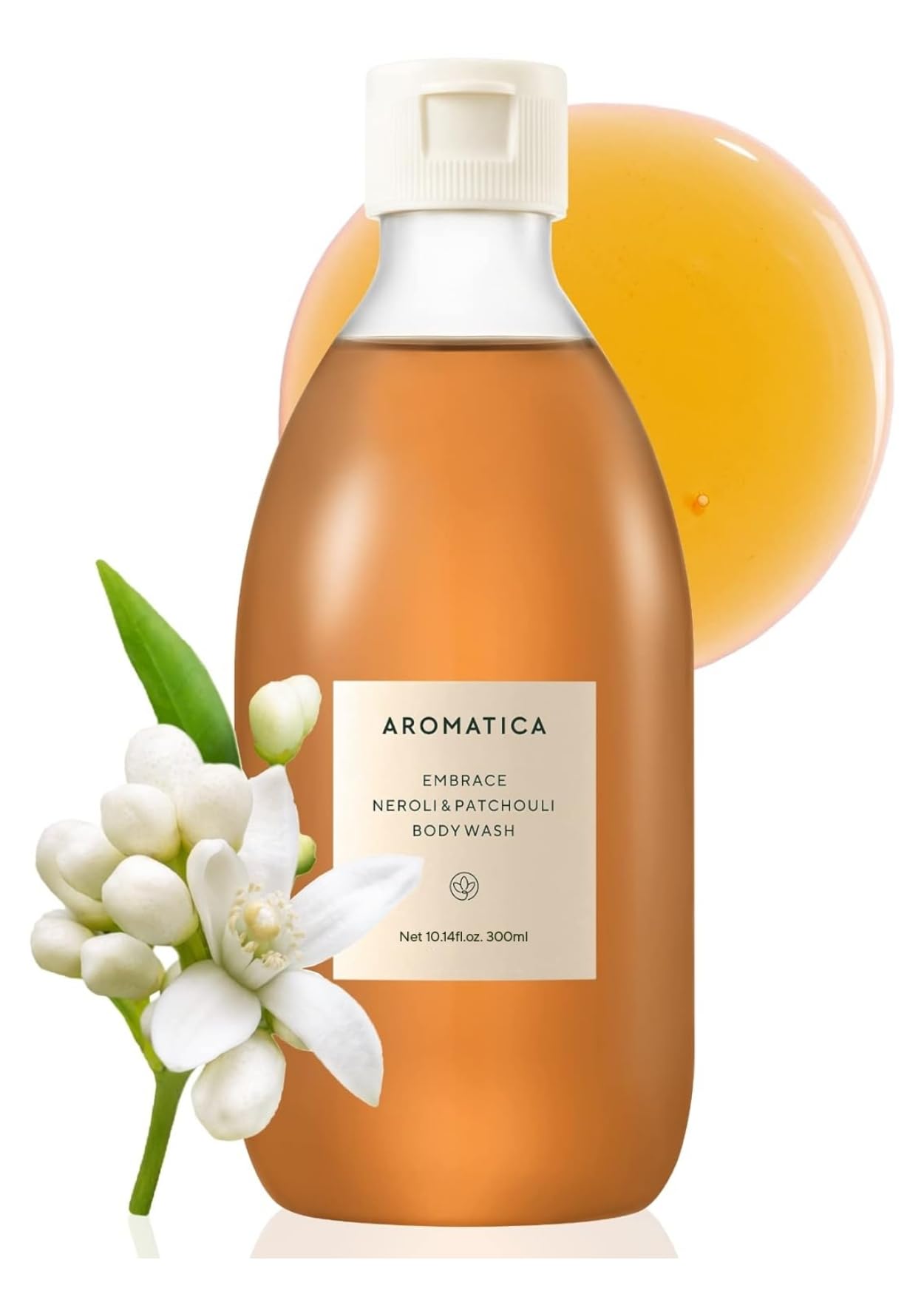 Embrace Body Wash Neroli & Patchouli for Aromatic Shower | Relaxing Your Body & Mind with Earthly and Floral Fragrances | Vegan, Sulfate Free | 10.14fl.oz./300ml