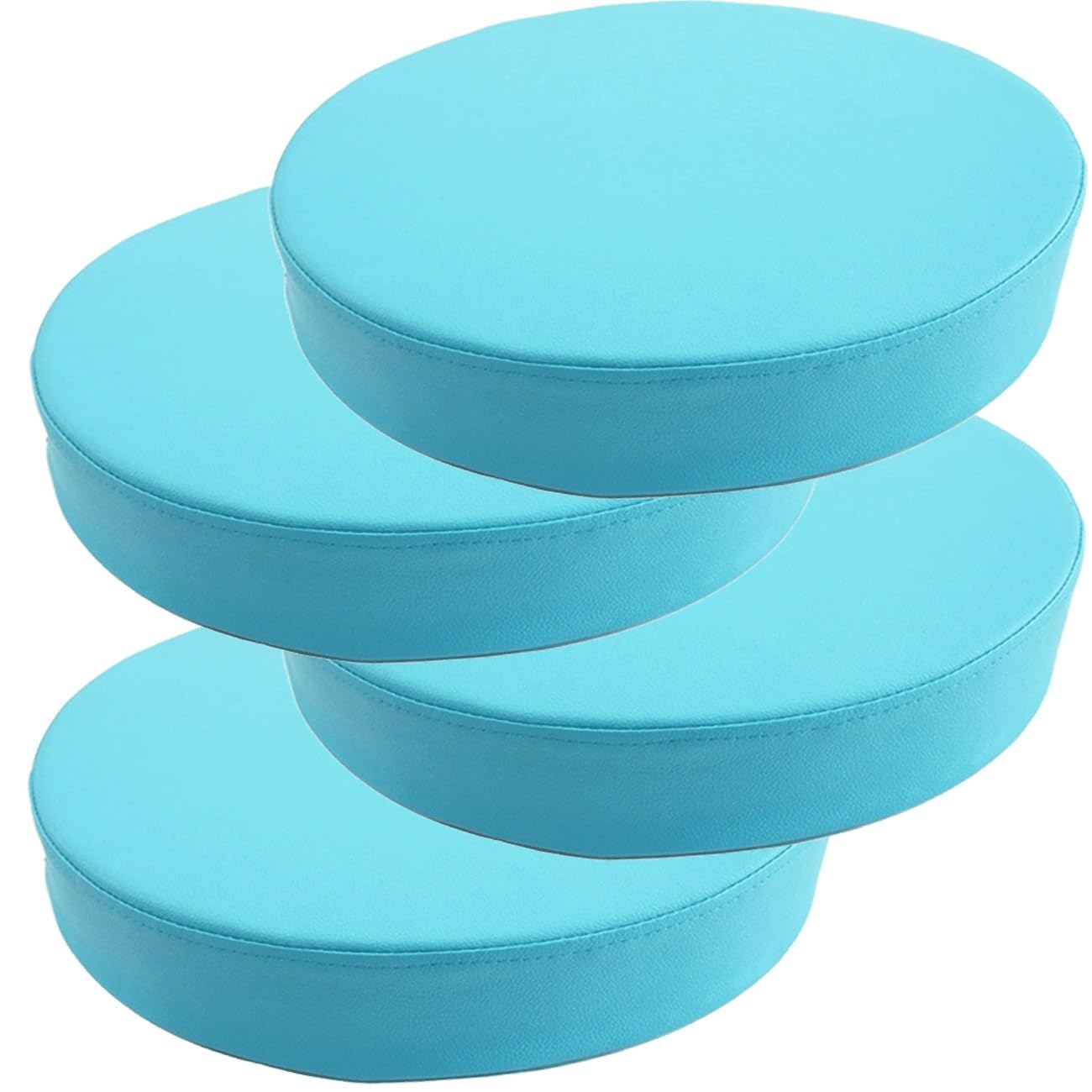 SDNAM Patio Waterproof Chair Seat Pad Comfortable Memory Foam Pad Round Outdoor Slip Chair Seat Cushion Thickened Leather Replacement Pad for Patio Furniture Home Garden(G15,4pcs 40X40X8cm)