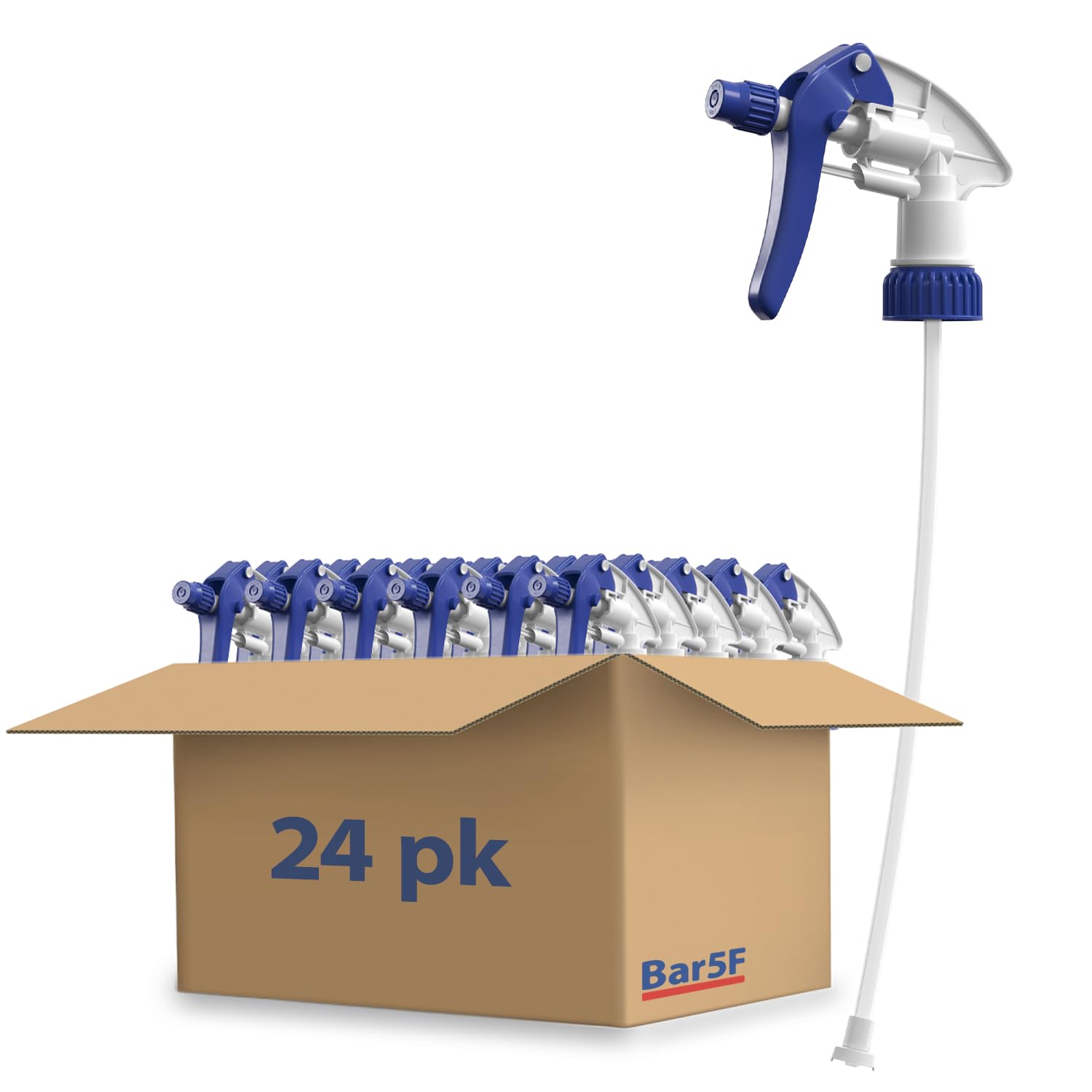 Bulk of 24-Pack Replacement Trigger Sprayer Nozzles for 16oz - 32oz Bottles Chemical Resistant Adjustable Leakproof