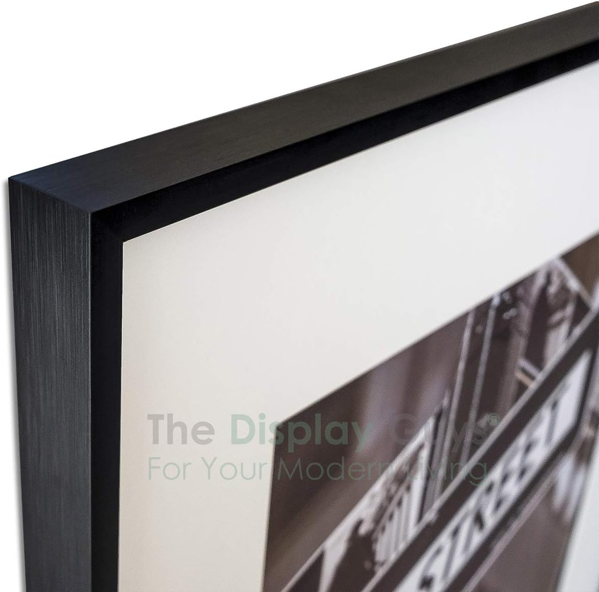 TheDisplayGuys - Contemporary Aluminum Picture Frame - Tempered Glass - 16x20 matted to 11x14 - Black - Wall Hanging