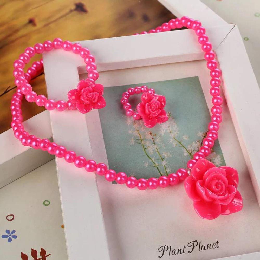 Pearl Pendant Necklace Bracelet Ring Set (10085s)