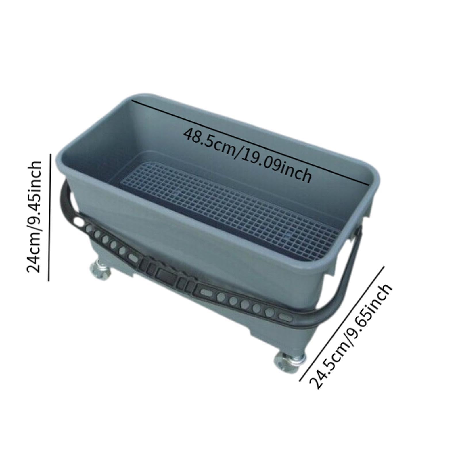 Cubo de con Escurridor, Cubo Portátil, Fácil de, Asa Cómoda, Cubo de Limpieza Profesional para Suelos Y Colegios, Gris, Individual