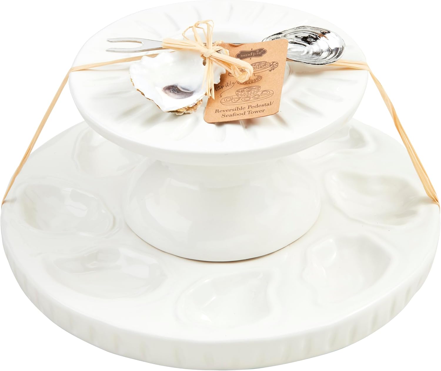 Mud Pie Reversible Seafood Tower; 10" x 4 1/2" Dia