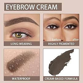 Medium Brown Eyebrow Powder Pomade Gel Shaper Makeup Kit with Dual-ended Brush, Eyebrow Stencil Kit for Women Shaping, Eye Brow Pomade Stencil Shaper Tinting kits for Women Long Lasting Waterproof