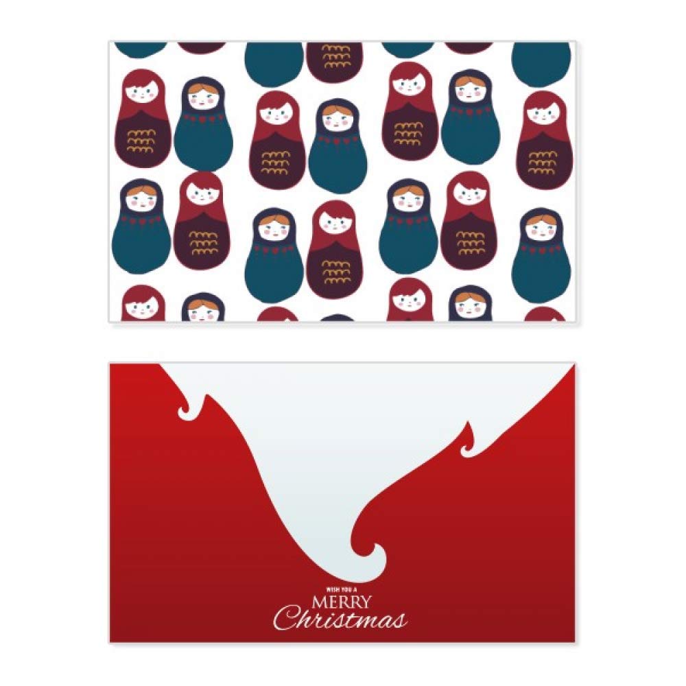 Russia Boys Girls Doll Matryoshka Holiday Merry Christmas Card Xmas Vintage Message