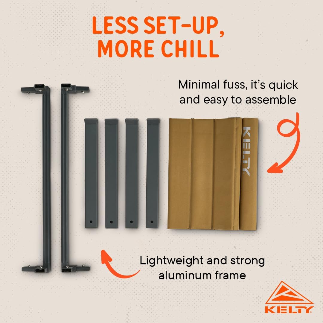 Kelty Rad-Arondack Camp Table, 600D Polyester, Sturdy and Lightweight Aluminum Frame, 5 lbs Carry Weight, Built to Last (Wood Thrush)