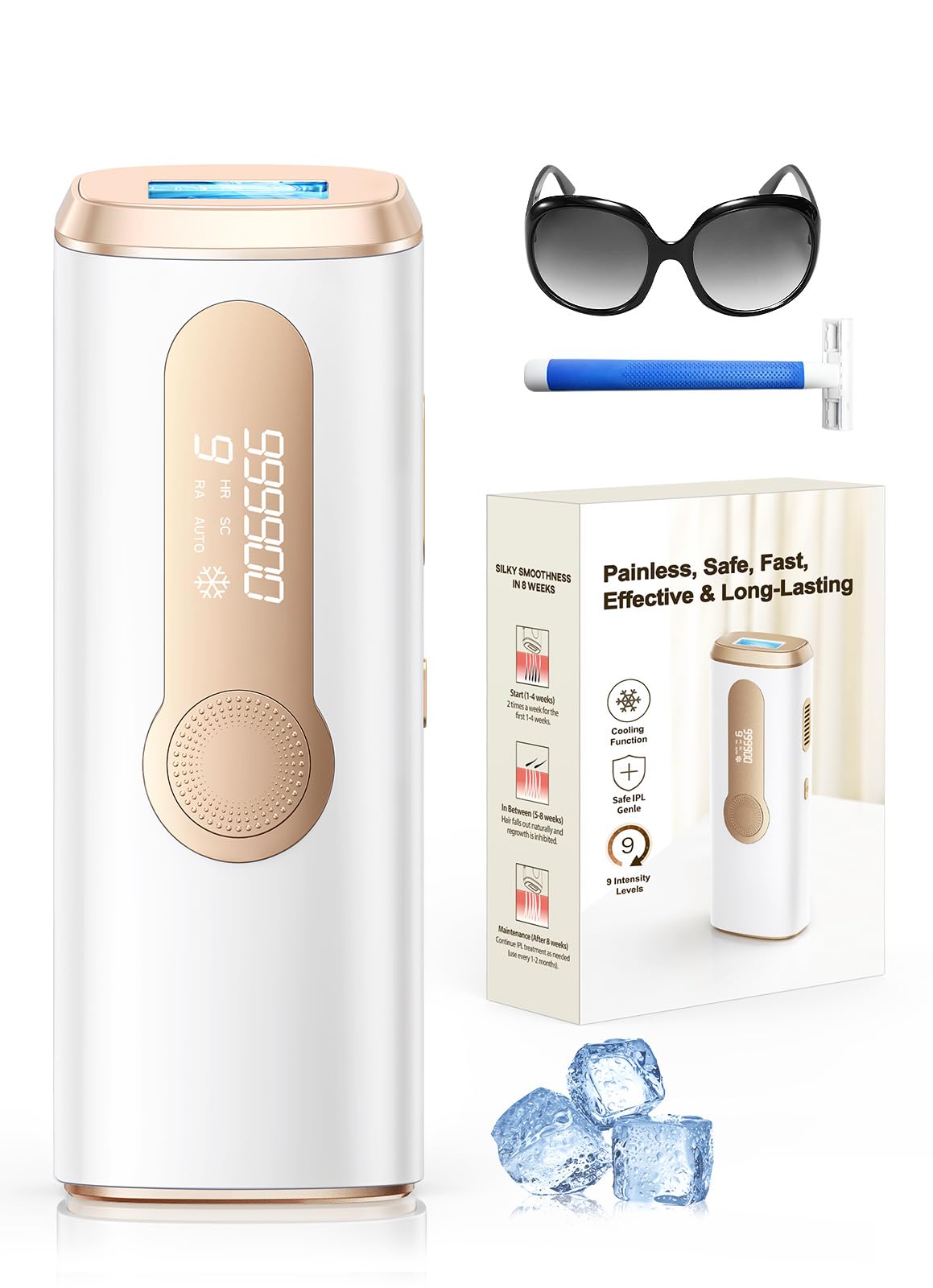 Depiladora Laser IPL con Refrigeración, Innovadora Función 3 en 1, 9 Niveles de Energía, 999,900 Flashes, Depiladora Luz Pulsada Indolora para Todo el Cuerpo 2