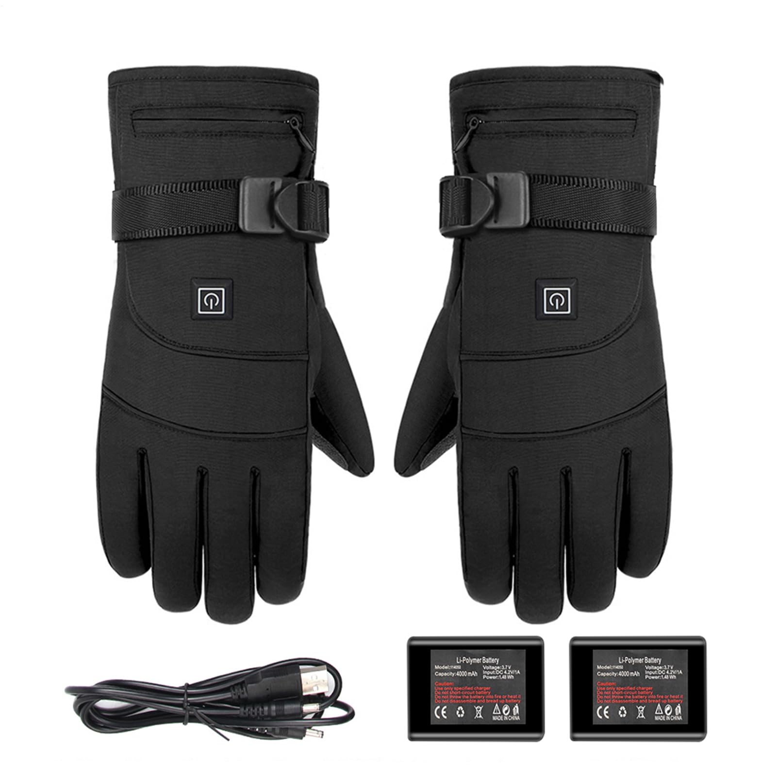 Guanti riscaldati a batteria da uomo, guanti riscaldanti da 3,7 V | ricaricabili tramite USB, con 3 livelli di temperatura, riscaldamento rapido, per escursioni invernali, campeggio, ciclismo
