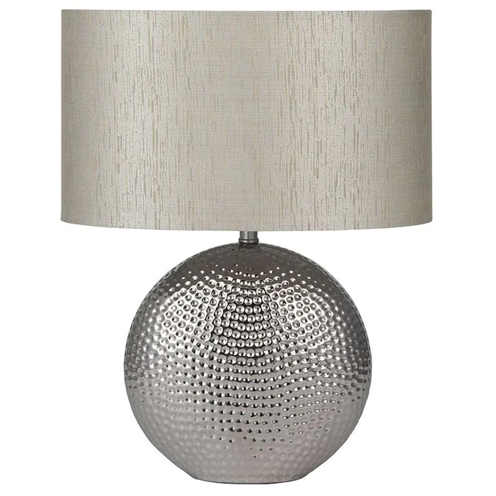 Pacific Lifestyle Silver Dot Textured Ceramic Table Lamp Art Decor Base And Lamp from B&Q