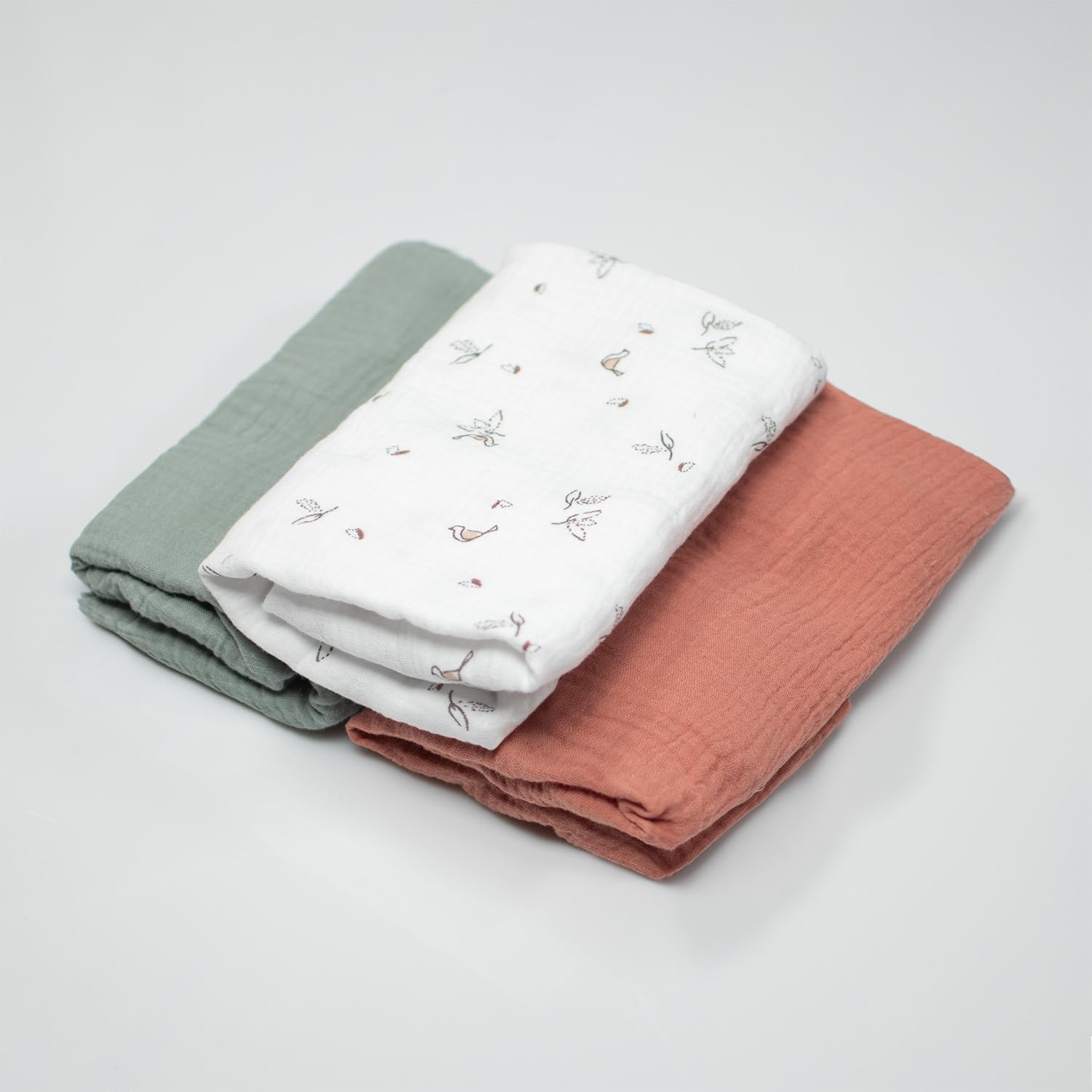 SEVIRA KIDS | Lot de 3 Draps Housses couffin en Gaze de Coton, Melody - 70 x 30 cm - Made in France