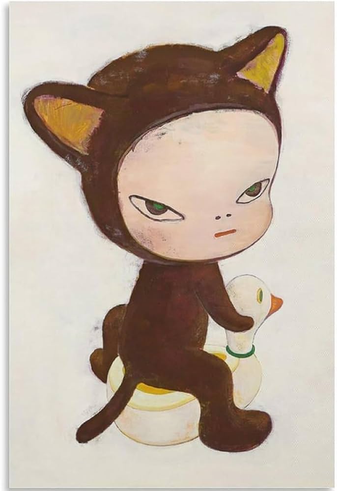 Amazon.co.jp: 奈良美智ポスター《無害な子猫》ウォールアート日本の