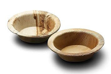 ShikharRetails Areca Palm Leaf Bowls Eco-Friendly Disposable Cutlery Round Bowls 4 Inch Diameter Extremely Lightweight, Robust, hygienic, odorless, Tasteless, and Leak-Proof.(Pack of 10 pc)