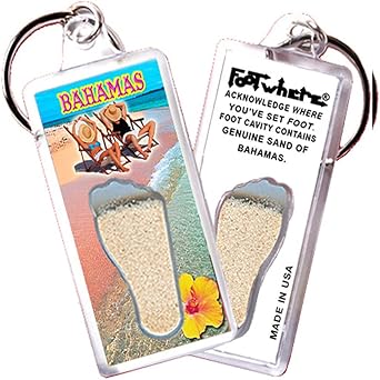 FootWhere Bahamas Souvenir Keychain. Made in USA