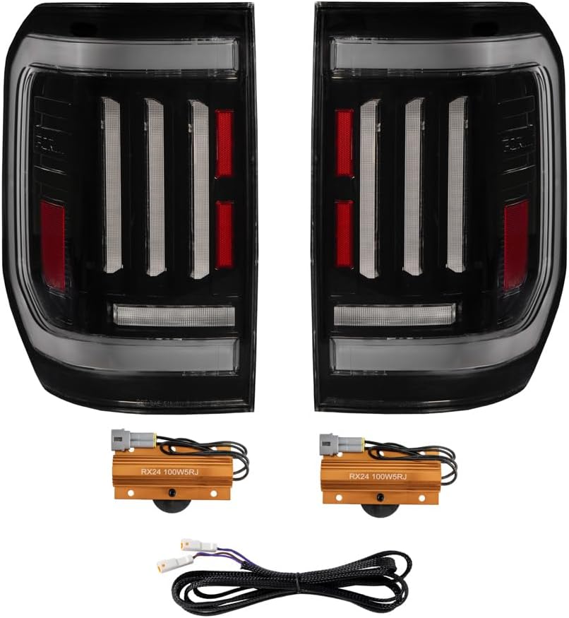 Sequential LED Tail Lights compatible with Ford Maverick 2022-2024, Smoked