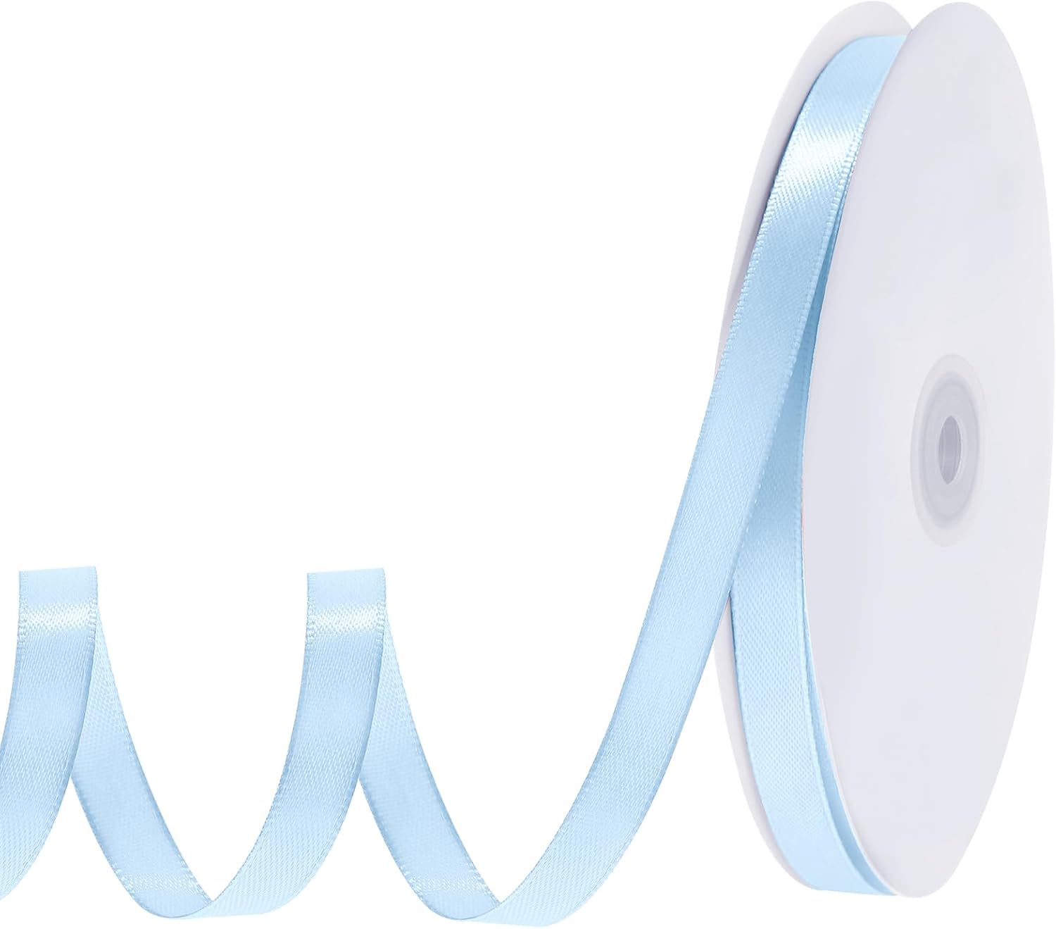 Amazon.com: woric 120 Yards Blue Ribbon 3/8 Inch Light Baby Blue Ribbon Thin Crafts Satin ...