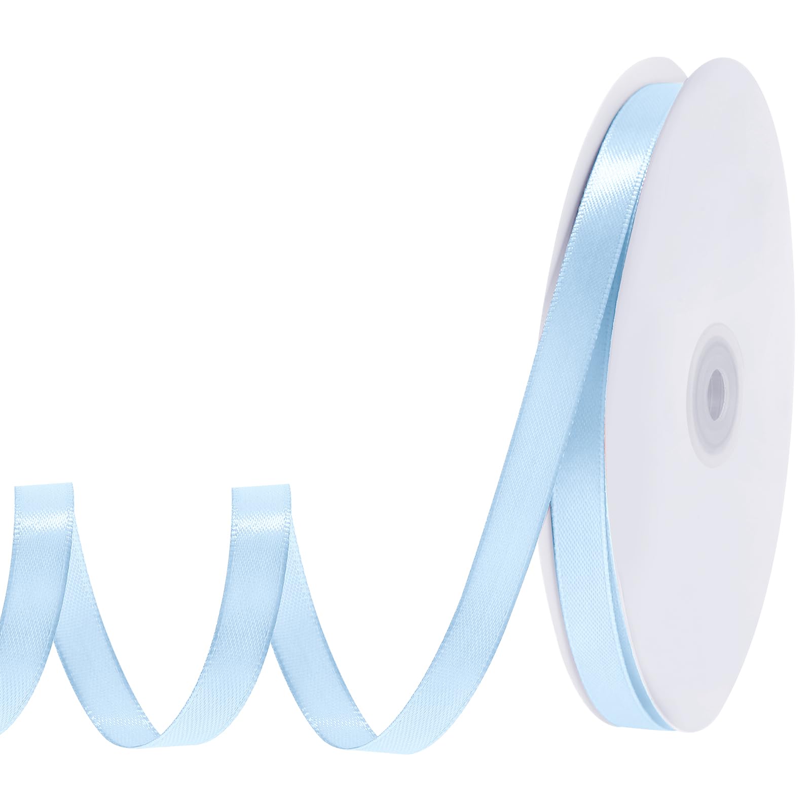 woric 120 Yards Blue Satin Ribbon 3/8 Inch Light Baby Blue Thin Ribbon