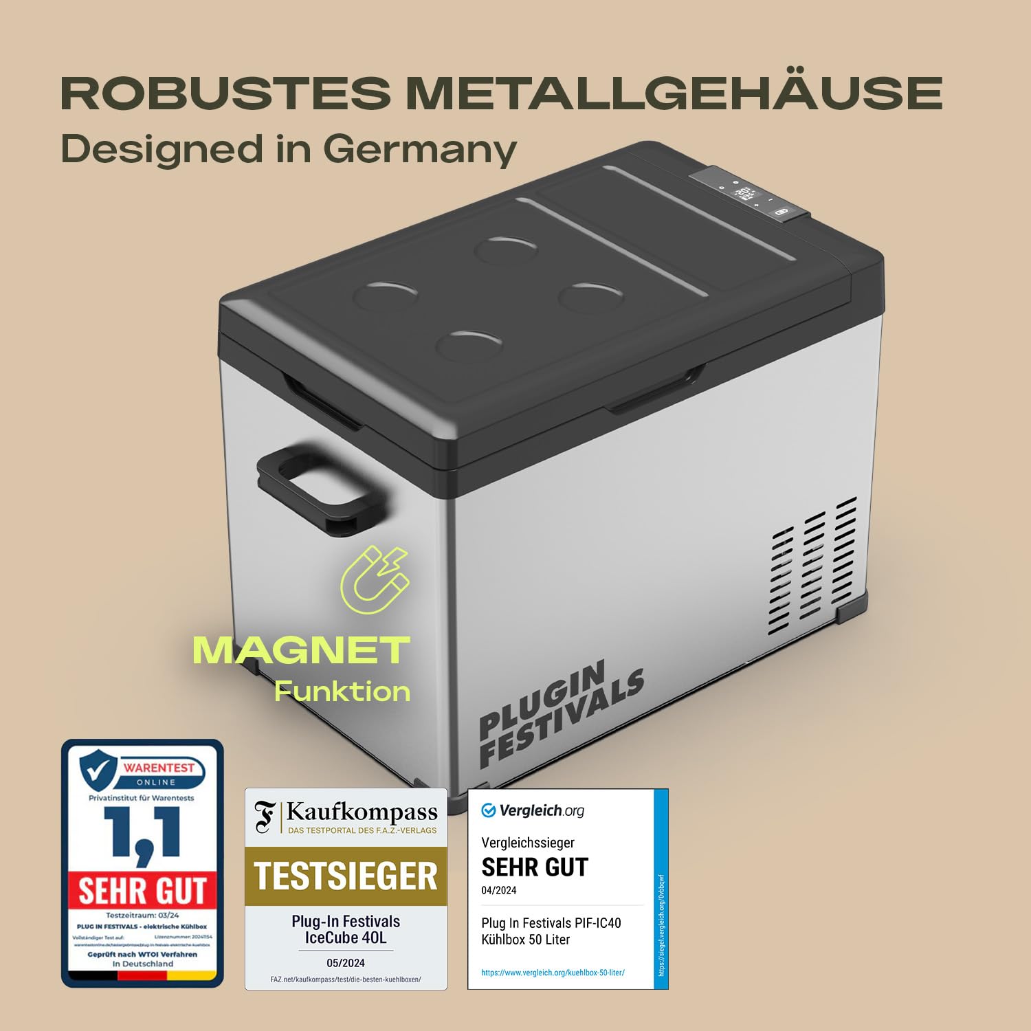 Elektrische Kühlbox Kompressor Gefrierbox -20°C 50L 12V 230V Camping Auto