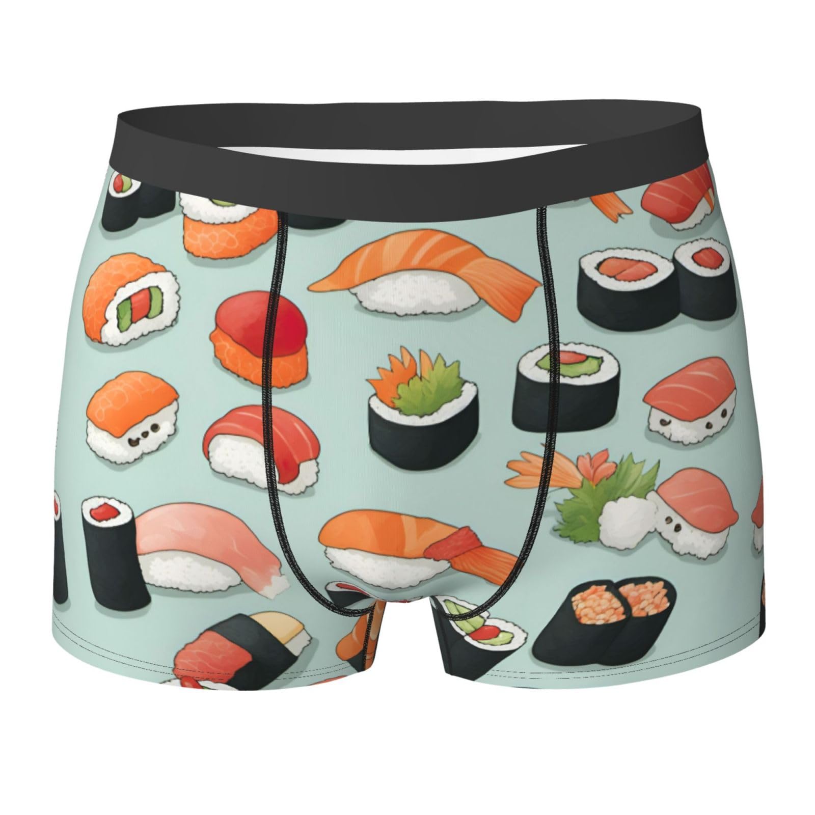 Asbwuo Unisex As Pic Delicious Sushi Print Men's Boxer Underwear, Breathable Briefs With Soft Stretch For Classic Style