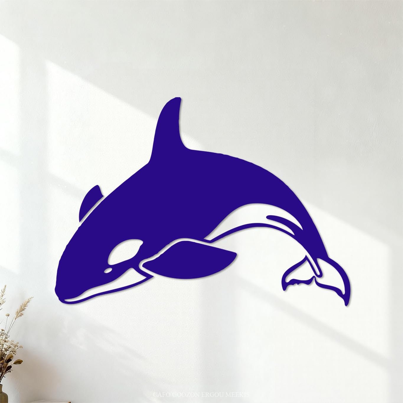 Engraving Decals Whale Bathroom Kids 54.6x77.2cm Store Decoration DarkBlue