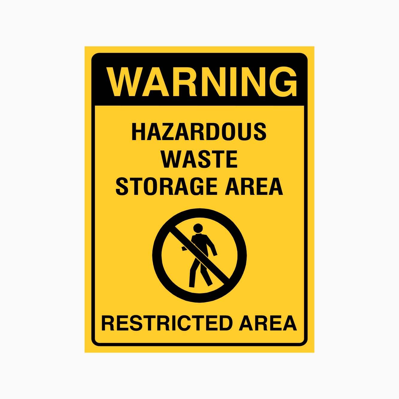 WARNING HAZARDOUS WASTE STORAGE AREA RESTRICTED AREA Sign Warning Metal Tin Sign 8 x 12 inch for Industrial & Commercial Series