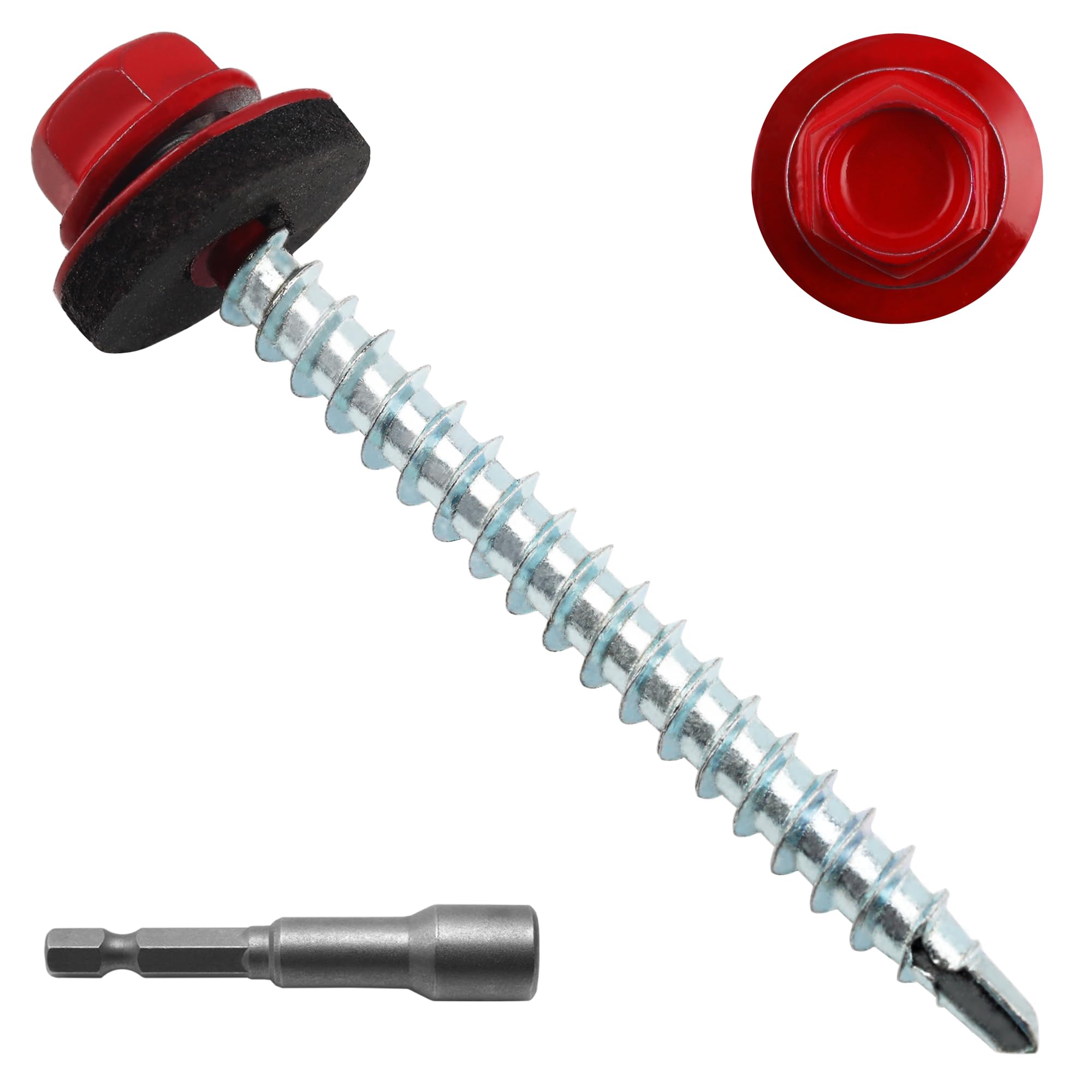 Black Hex Roofing Screws - Self-Drilling Metal Fasteners -25