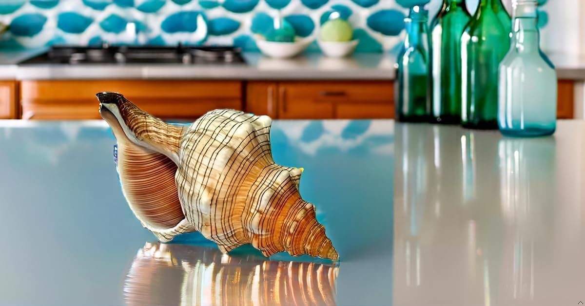 Große Fasciolaria Trapezium Muschel 22–23 cm – Echte Trapez Bandschnecke – Maritime Dekoration, Badezimmer Deko, Aquarium Zubehör, Strandhaus Stil, Geschenk für Meerliebhaber