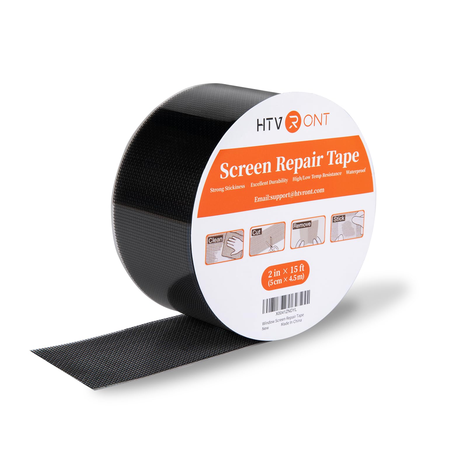 HTVRONT Window Screen Repair Tape - 2 in X 15 FT Window Screen Repair Kit for Screen and Screen Door Tears Holes -Strong Adhesive Fiberglass Covering mesh Screen Patch Repair Kit （Black）