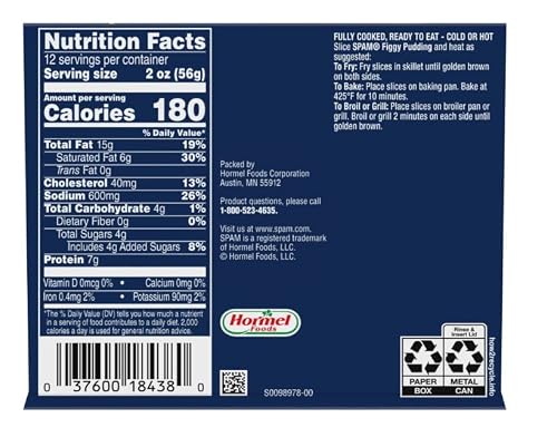 SPAM Limited Edition Figgy Pudding, 12 Oz Can (2-Pack)