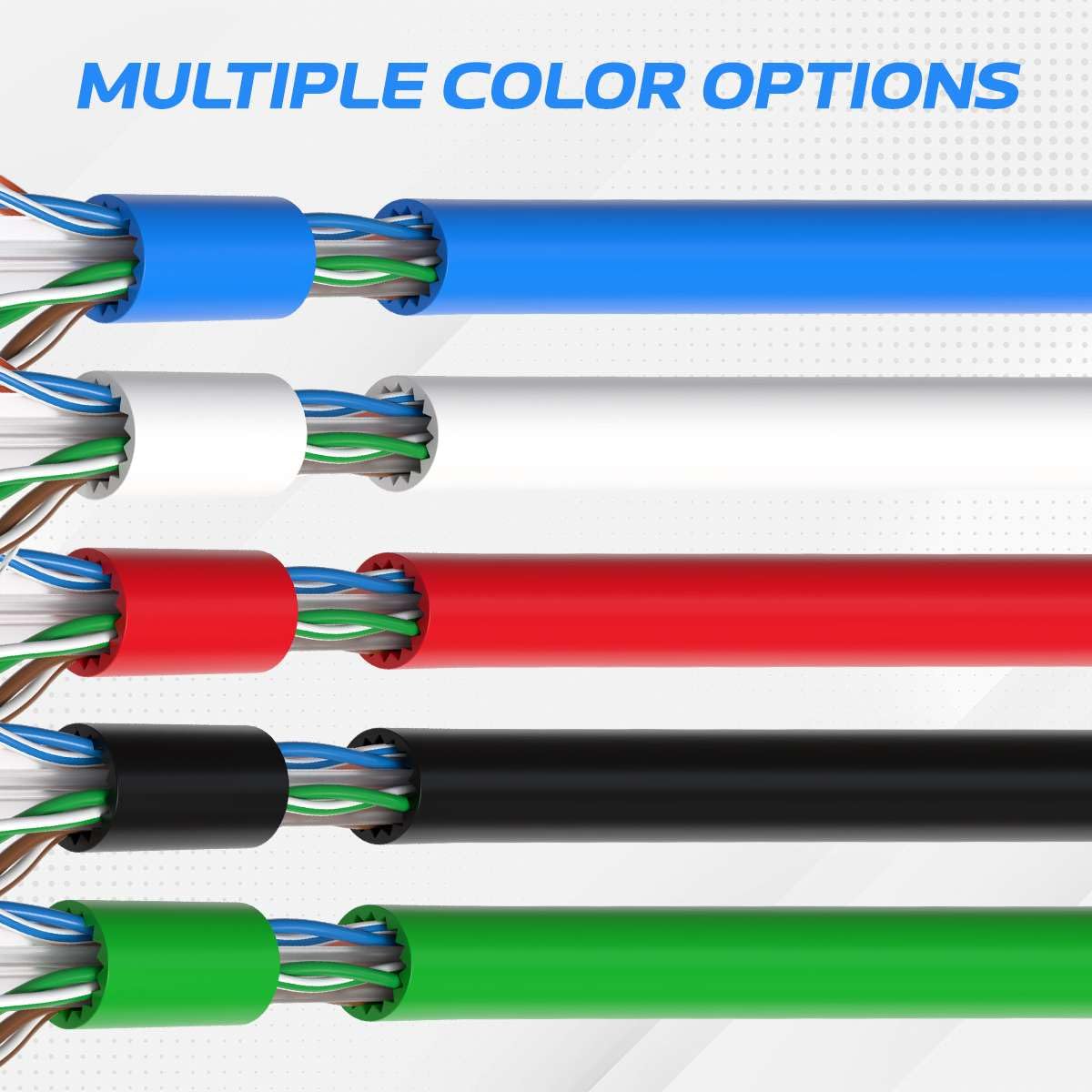 Cables Direct Online Lot de 4 Paires de câbles Ethernet Cat6A en cuivre Nu Massif 23 AWG avec Paire torsadée Non blindée (UTP) 305 m Rouge
