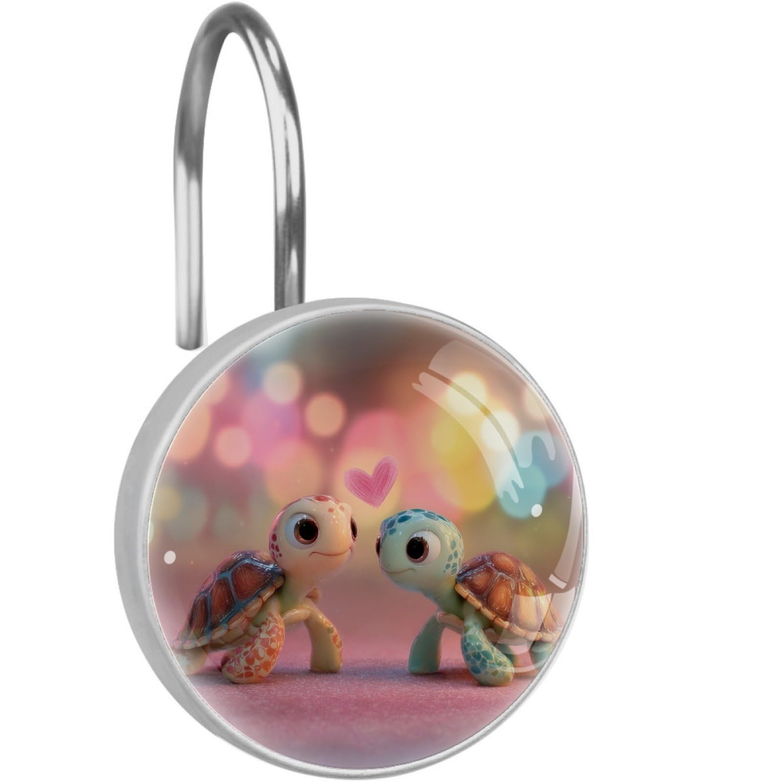 VAPOKF Decorative Shower Curtain Hook: Cute Turtle Rustproof Stainless Steel Shower Curtain Ring for Bathroom - Shower Curtain Hook & Hangers - Set of 12