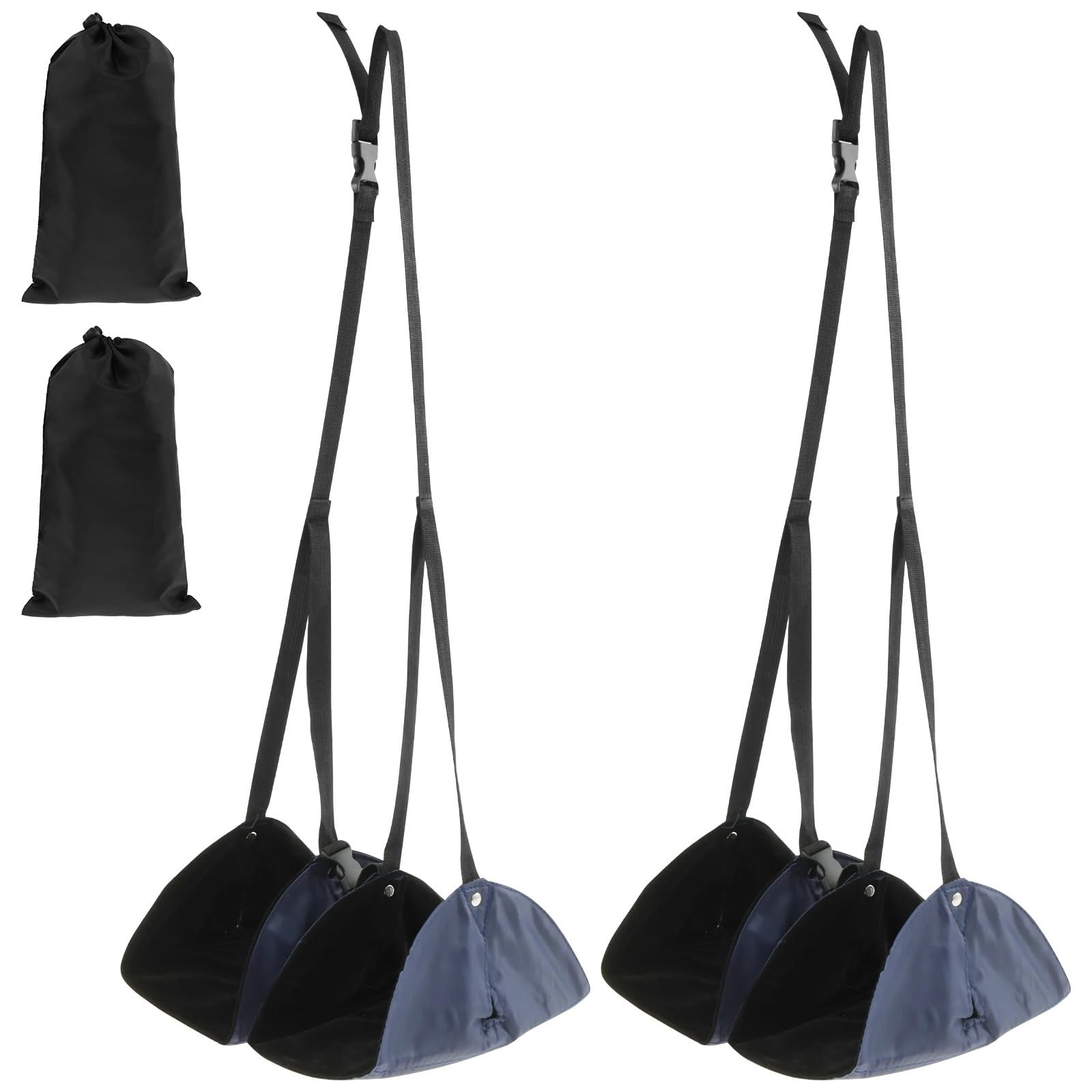 Poggiapiedi Per Aereo Amaca poggiapiedi regolabile da 2 pezzi Borsa viaggio sospesa portatile for poggiagambe for voli lunghi in autobus(Blue 2pcs)