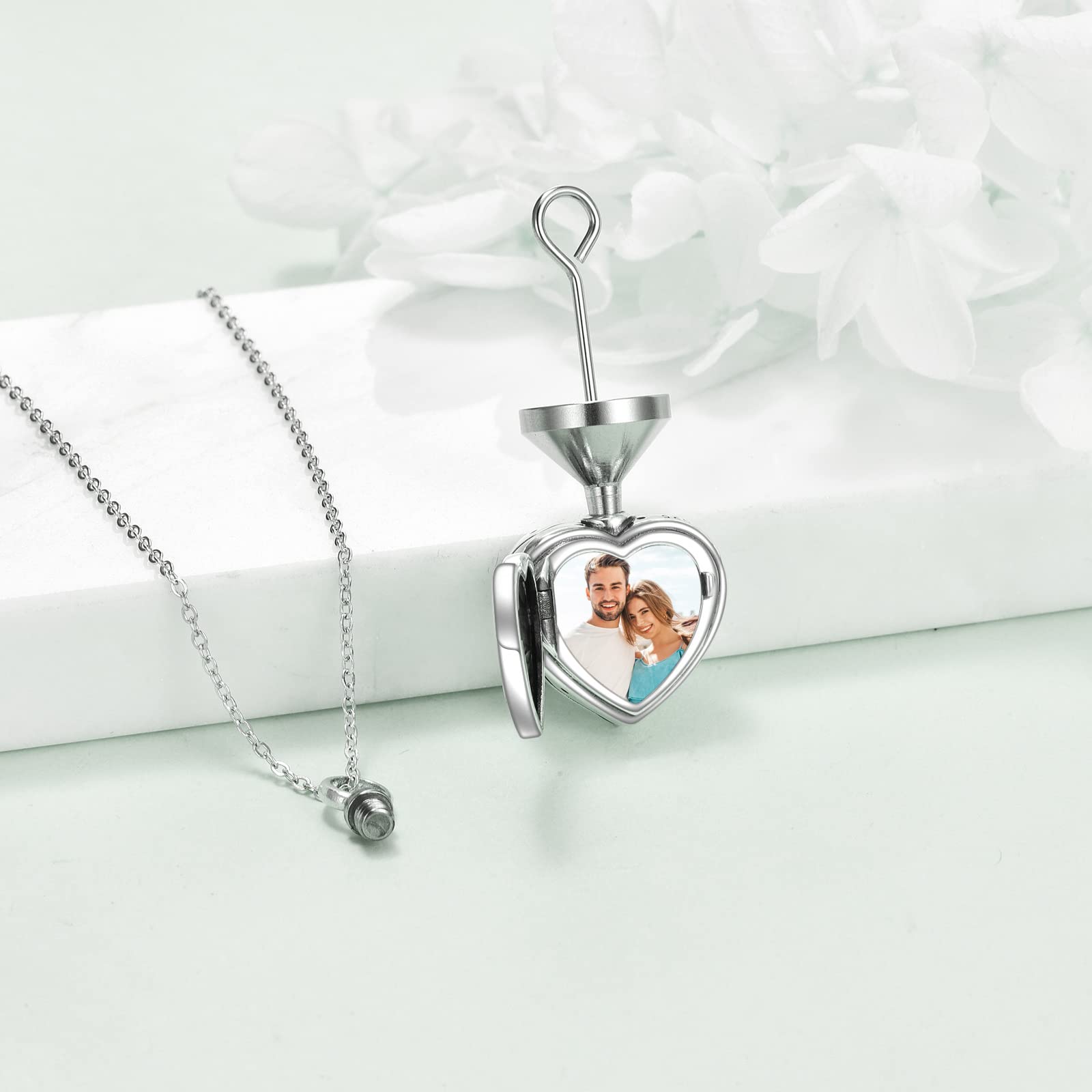 YAFEINI Baum des Lebens Urne Halsketten für Asche Sterling Silber Abalone Muschel Baum des Lebens Feuerbestattung Schmuck für Asche Gedächtnisschmuck für Frauen Männer