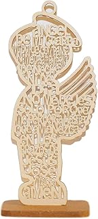 Guardian Angel Wings Boy Wood with Stand Laser Cutout Wooden Baptism Centerpiece First Communion QuinceaÃ±era Children Kids Party Favors Home Decor - 4PCS (Wood)