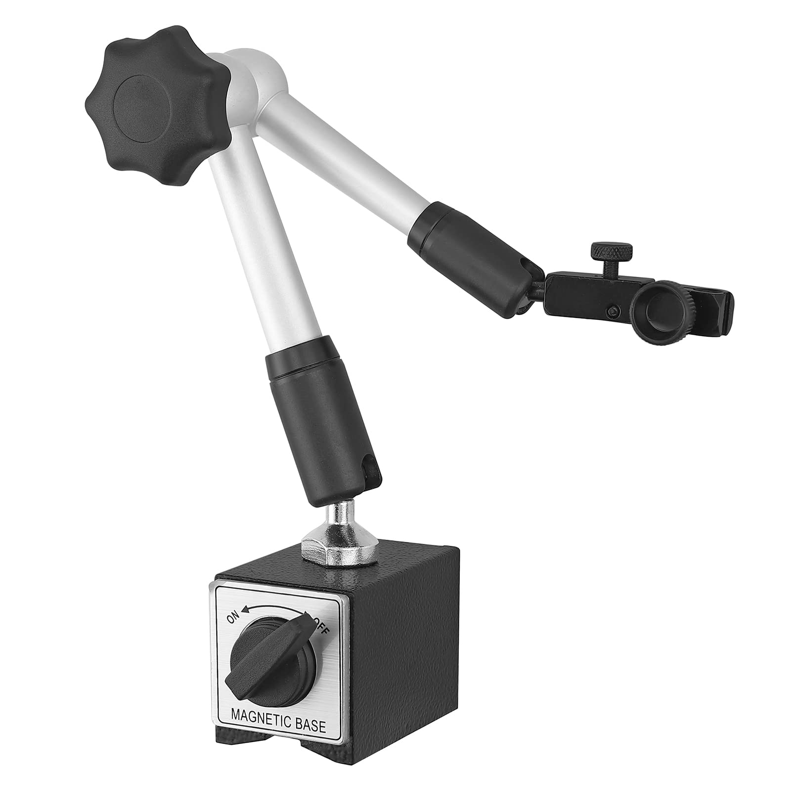 Neoteck Base Magnétique pour Indicateur 100KG Support de Base Magnétique pour Jauge d'Indicateur à Cadran Numérique en Acier 220 lbs Support de Montre Flexible Cadran avec Interrupteur ON/OFF