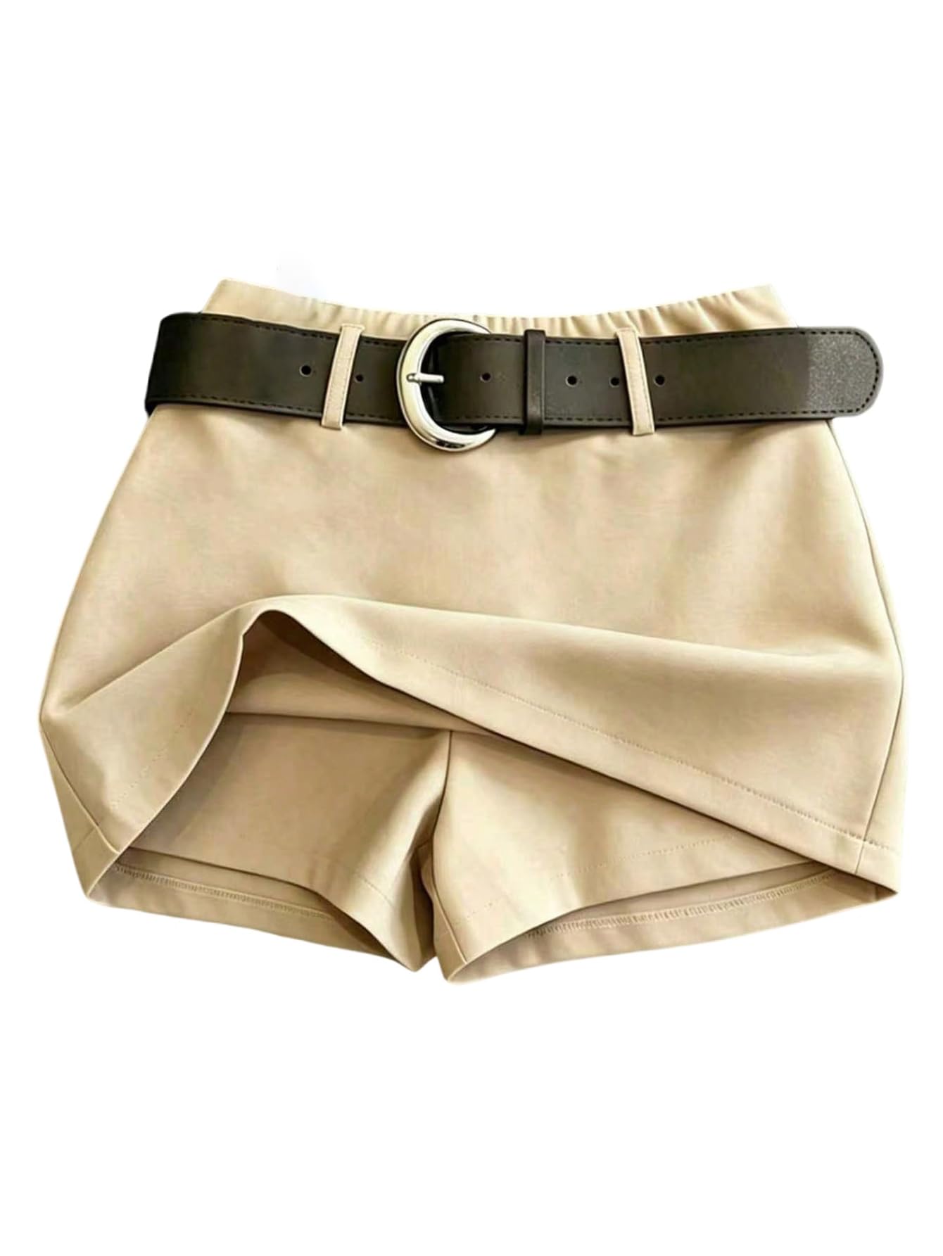 SOLY HUX Gonna elegante da donna, a vita alta, mini gonna estiva con pantaloni, linea ad A, gonna con cerniera, abbigliamento casual