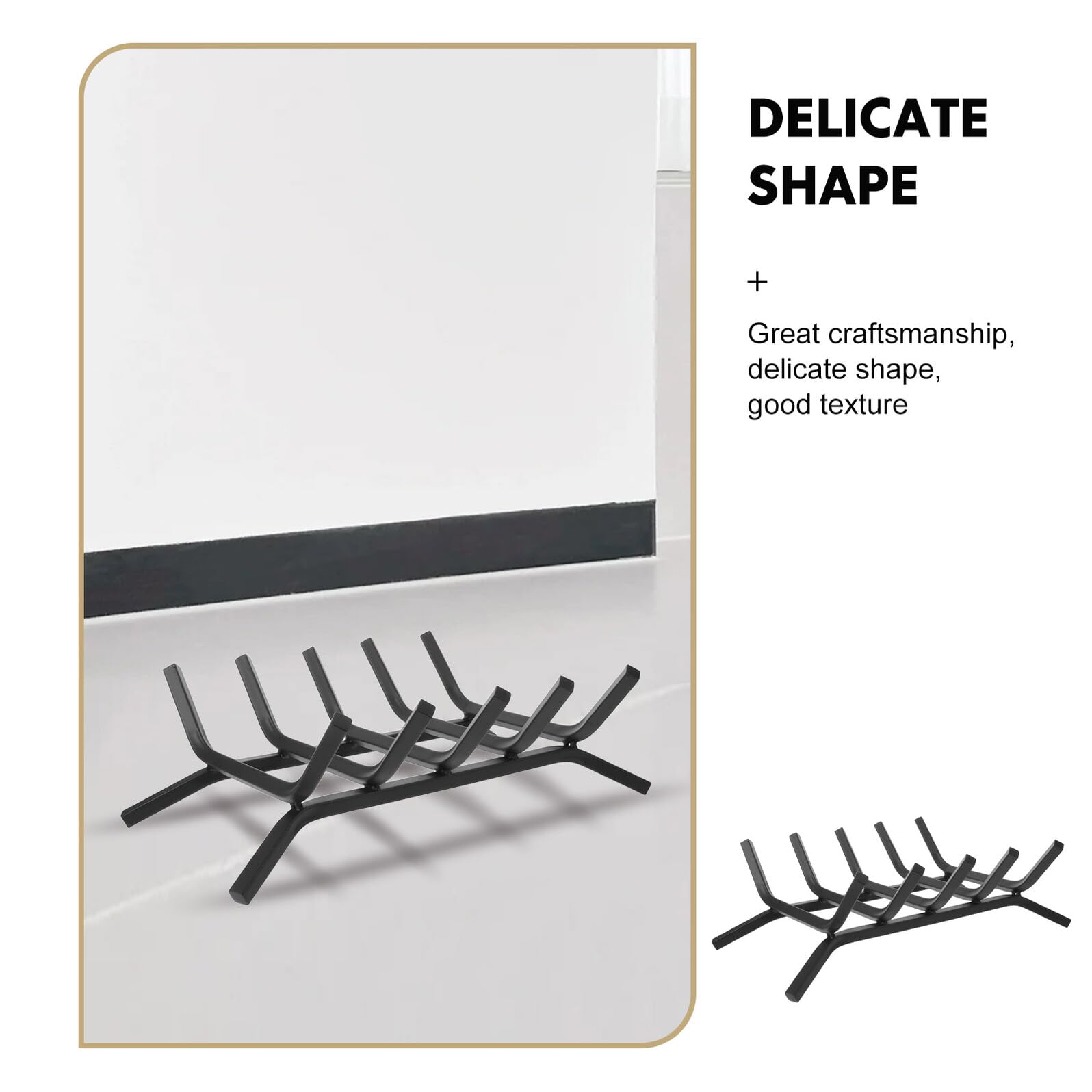 NUOBESTY Portalegna con in Metallo Nero Resistente Struttura Robusta e Facile, Design e Minimalista per a Termocamino e Caminetti