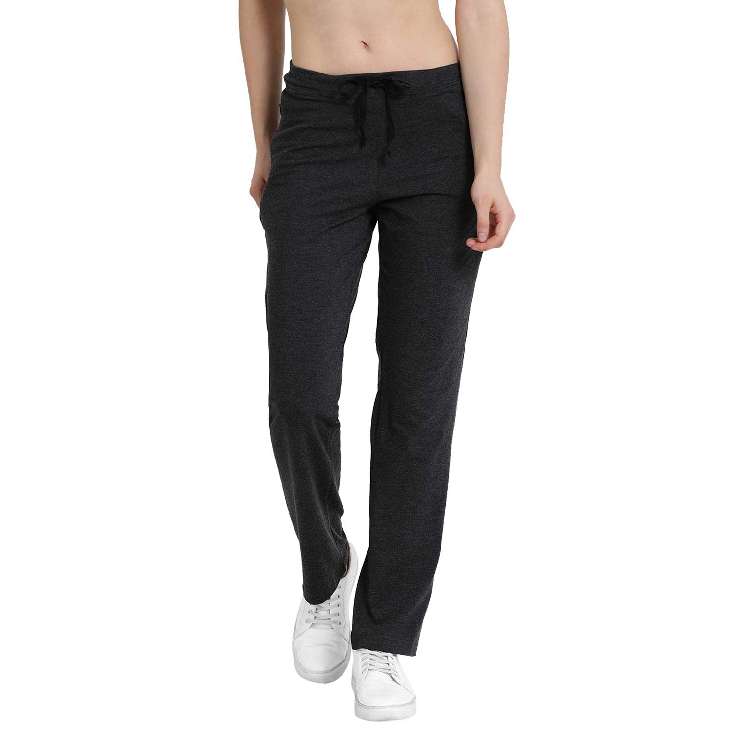 Women's Slim fit Lounge Pants (E014-CRG_CHARCOALMELANGE_S)-image-0