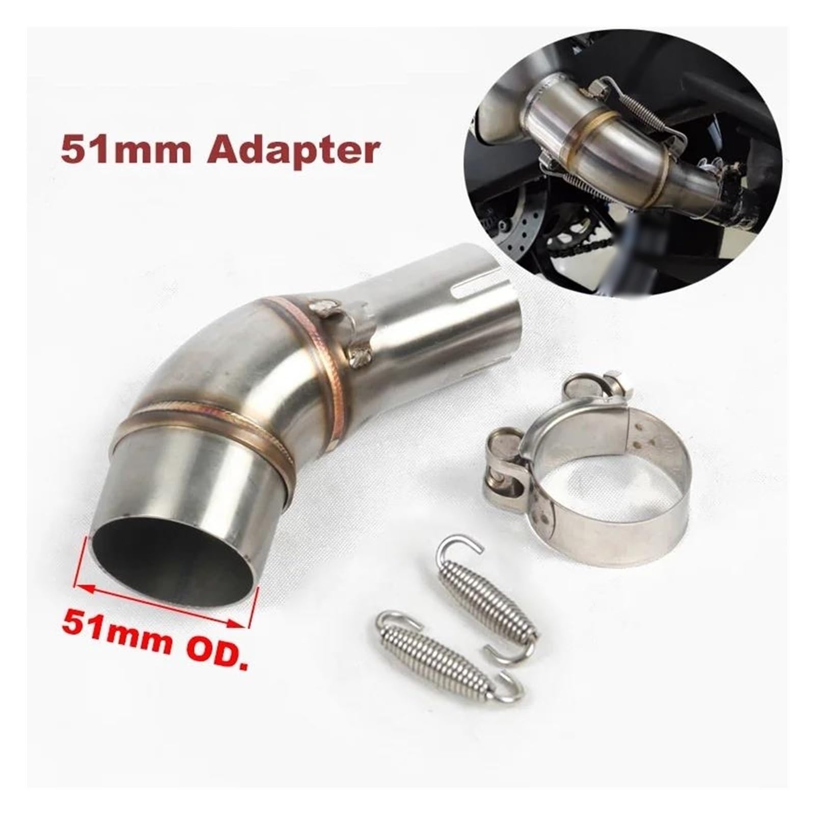 Tubo Escape Slip-on Para R3 R30 Para MT03 R25 Tubo De Enlace Medio De Escape Adaptador De Silenciador Tubo De Conexión De 51mm Silenciador Escape