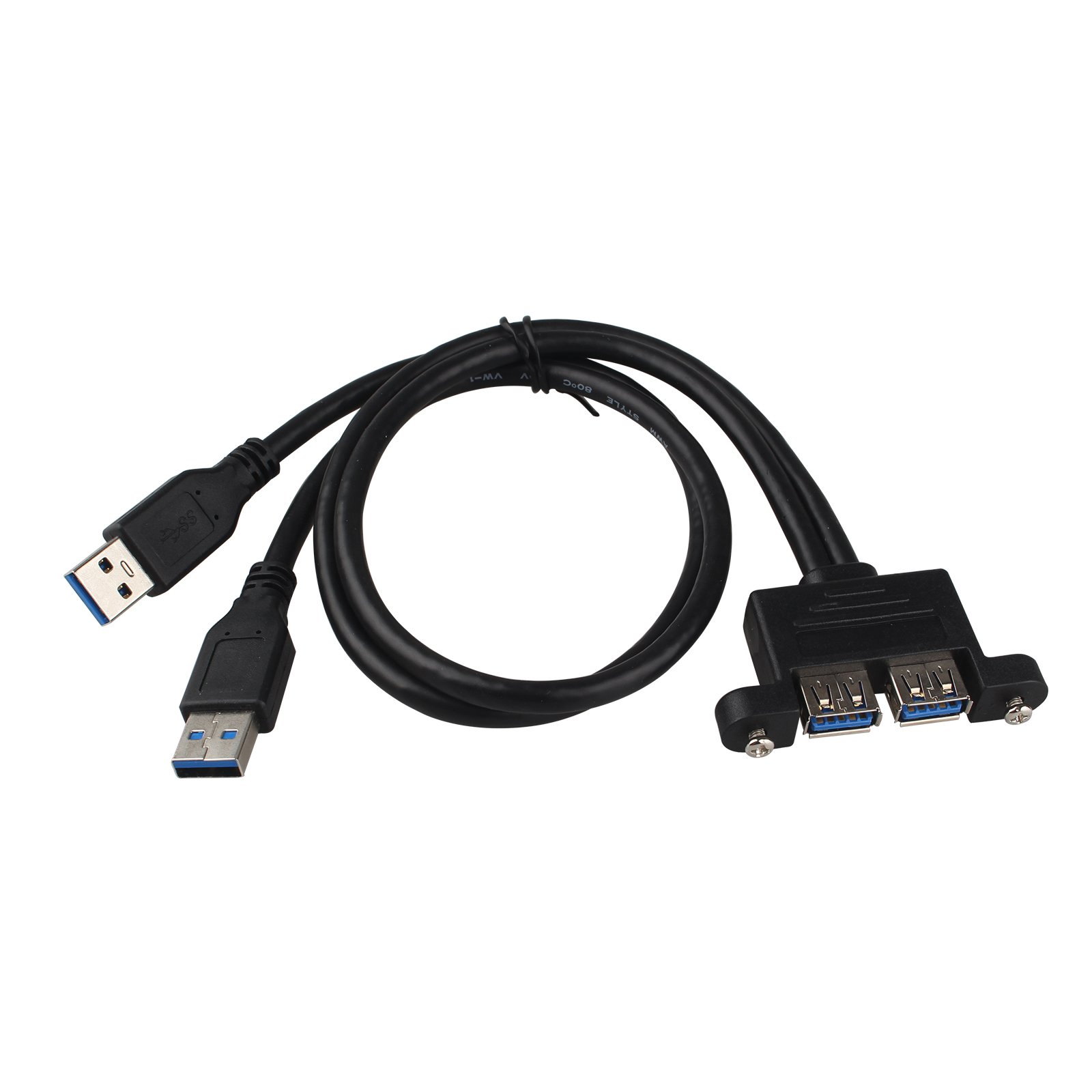 Cavo Prolunga USB 3.0 Doppia Porta Maschio-Femmina 50 Cm – Adattatore Per Hard Disk, Mouse, Tastiera, Plug & Play