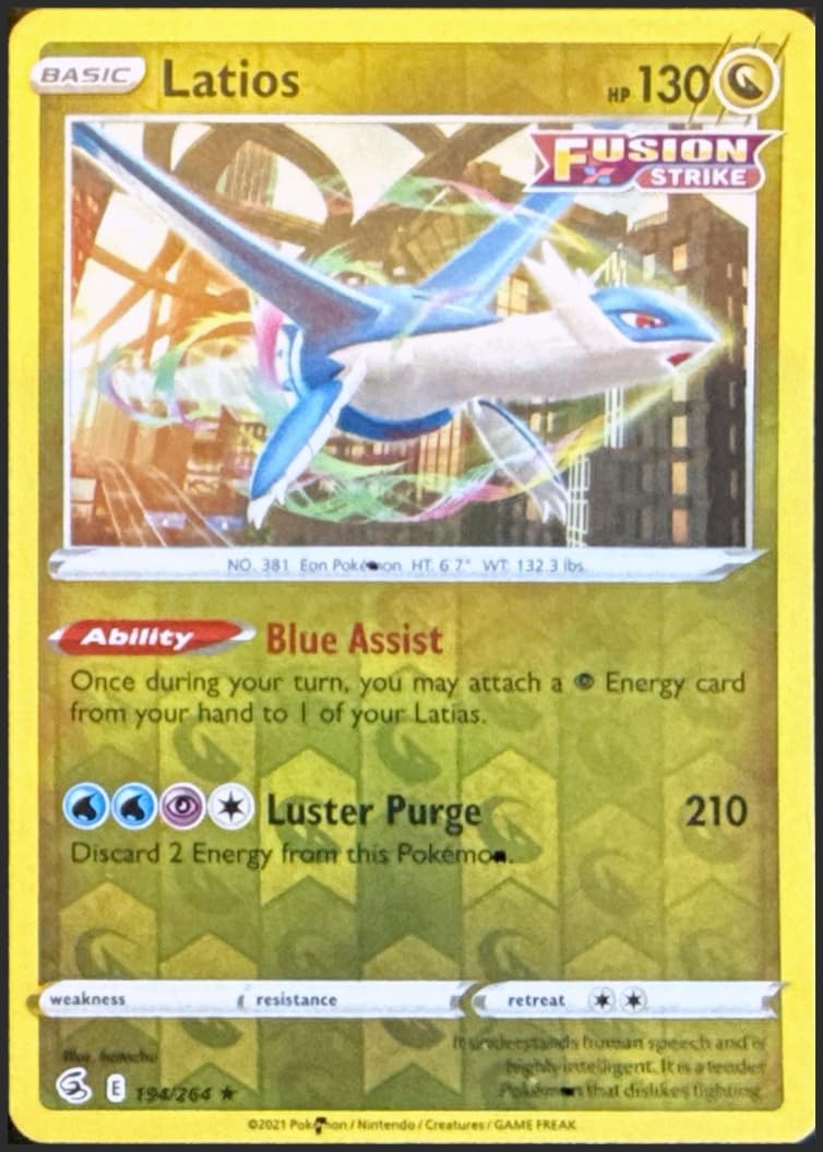 Fusion Strike - Latios - 194/264 - Reverse Holo Rare - NM/M
