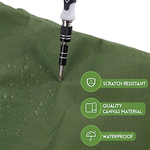 Image of Tool Bag, Canvas Tool Bag, Multifunctional Roller Bag with 5 Zipper Pockets, Ideal for Plumbers, Craftsmen and Electricians(Green)