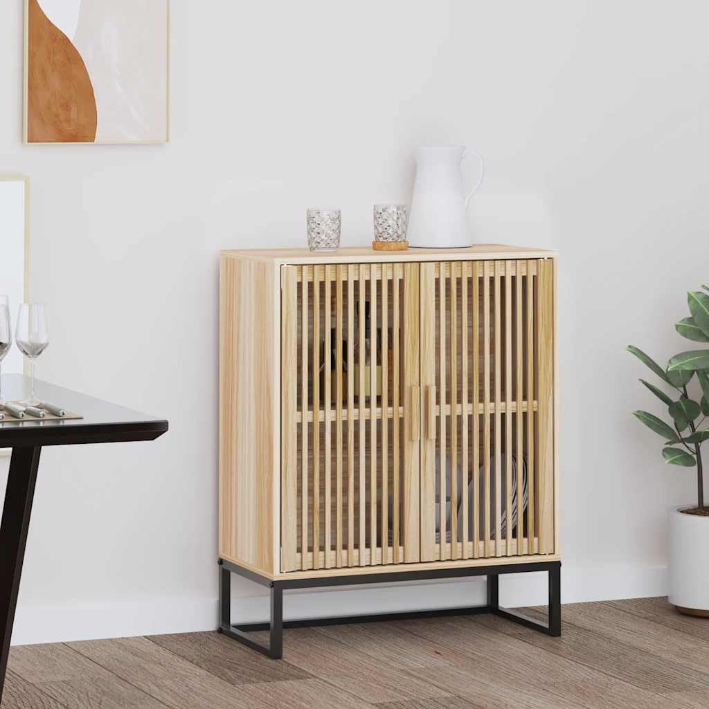 Credenza in legno da 60 x 30 x 75 cm, con gambe in ferro, armadio con porta in legno, armadietto portaoggetti per ufficio, corridoio, cantina, garage, officina, casa, organizer