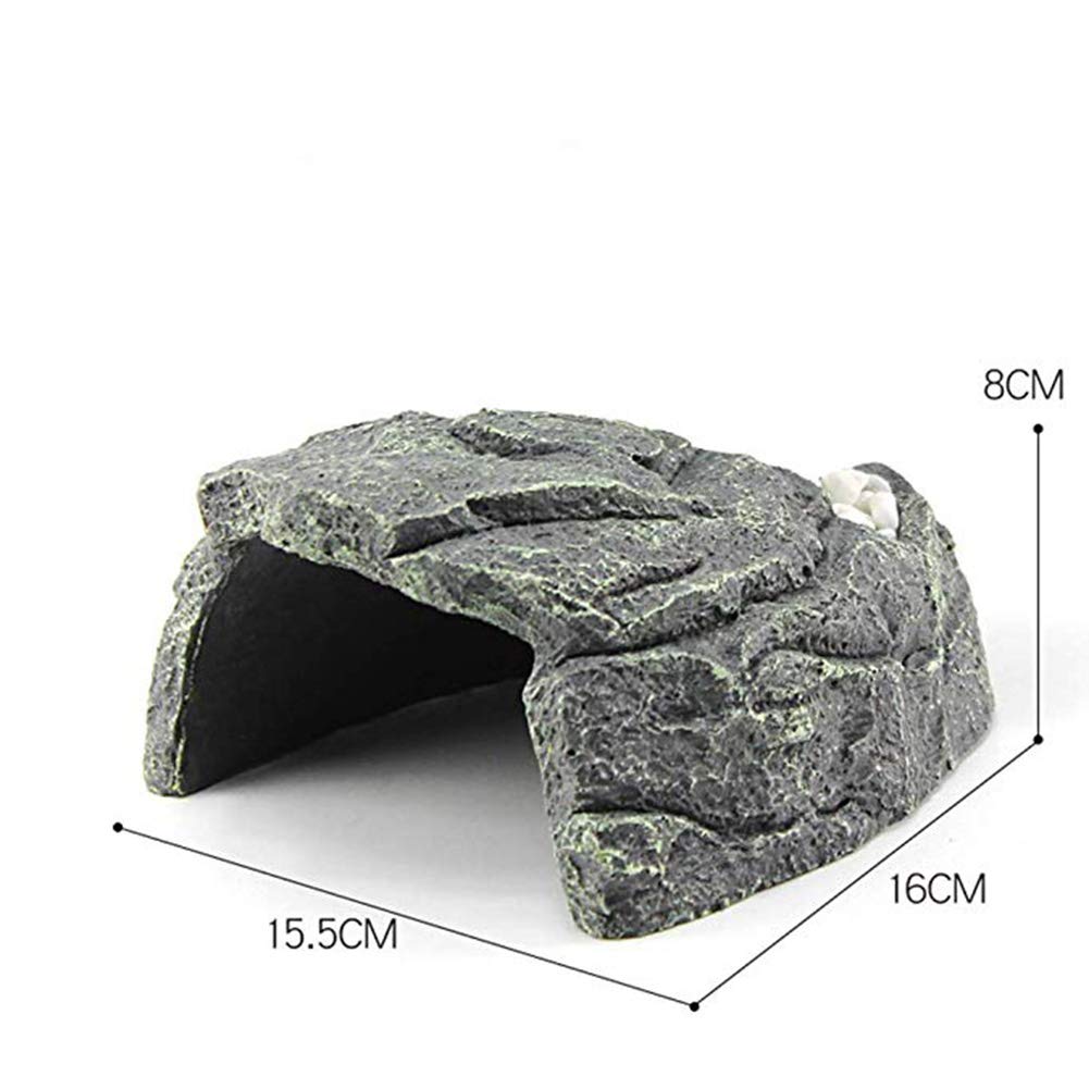 OMEM Cachette de reptile - Cage à tortue - Roche artificielle - Décoration d'habitat humidifiée (M)