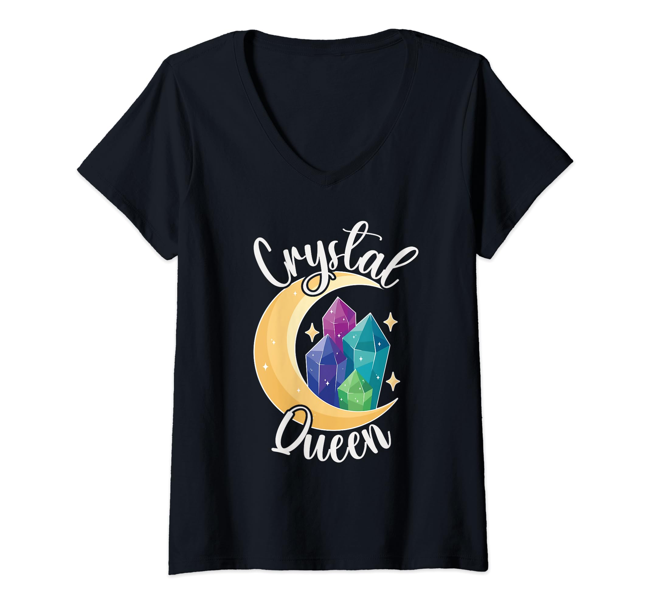 Womens Crystal Queen Spiritual Healer Crystal Energy For Women V-Neck T-Shirt