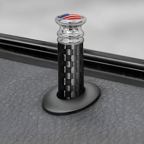 Miniatura 6 de Moly Magnolia 4 pomos para cerradura de puerta de automóvil, cubierta de fibra de carbono con bandera estadounidense, cubierta de pasador de